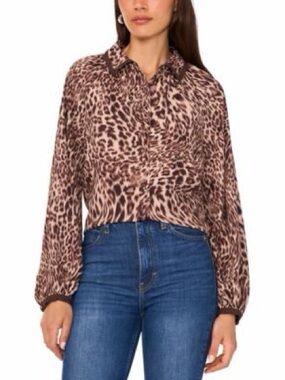 Vince Camuto Women's Animal-Print Raglan-Sleeve Blouse